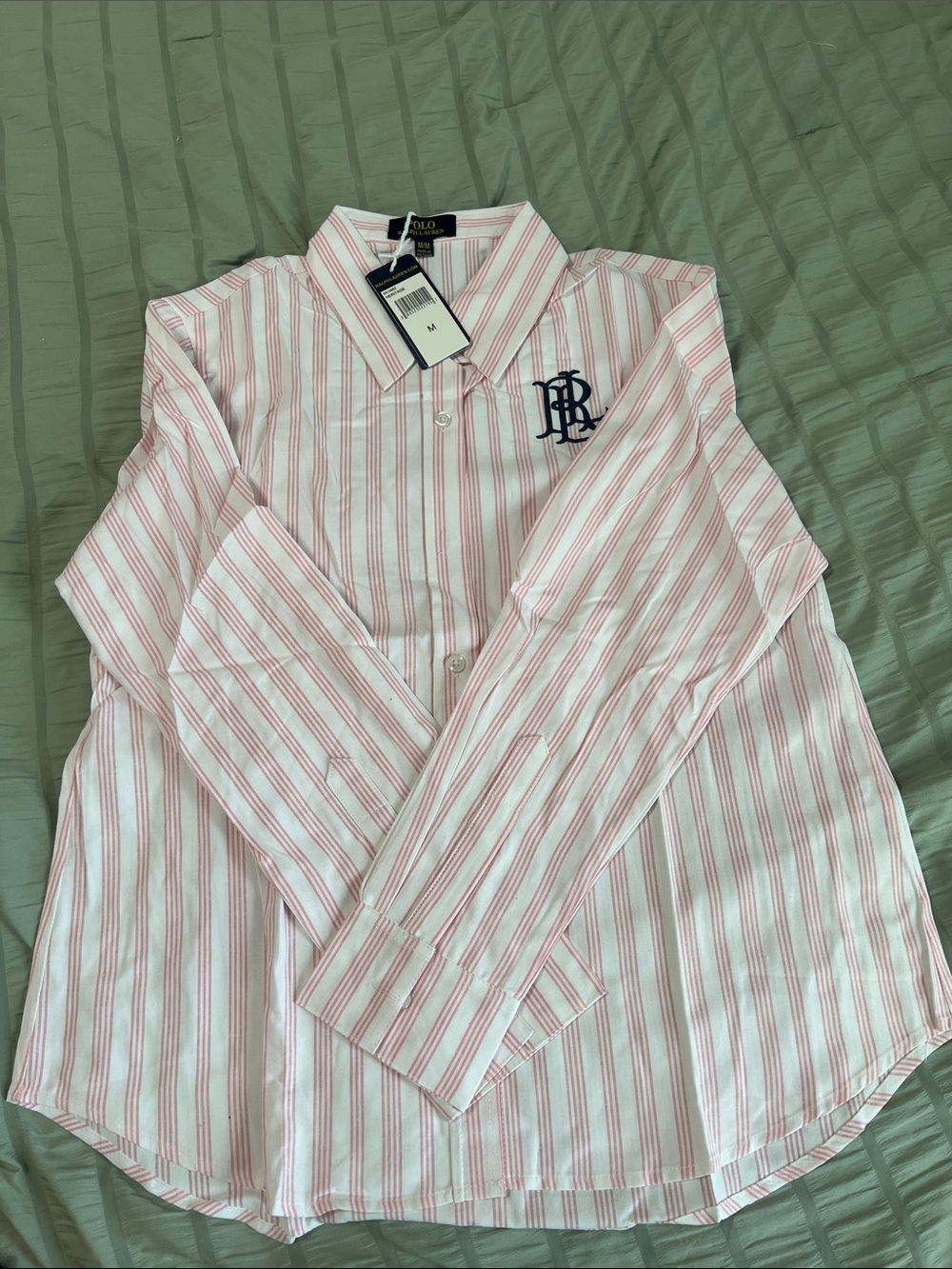 Polo by Ralph Lauren Pink & White Striped Button-Down Shirt - Picture 2 of 3